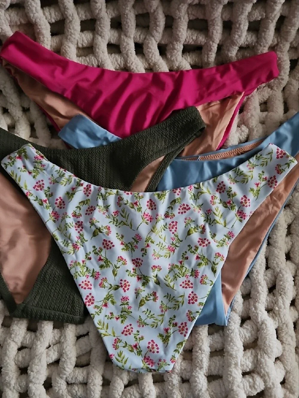 J.Crew Bikini Swimsuit Bottoms - Hot Pink, Olive, Blue & Floral New Medium